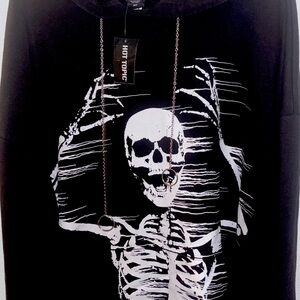 Social Collision Goth Skeleton Hoodie With Hardware Hot Topic